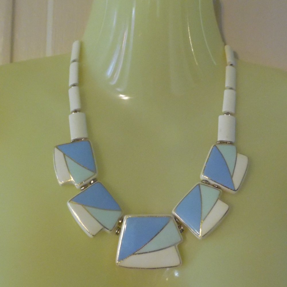 VTG Japan Color-Block Chunky Statement Necklace